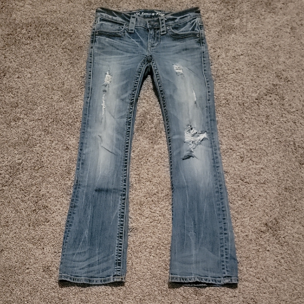 Women's Distressed Blue Jeans